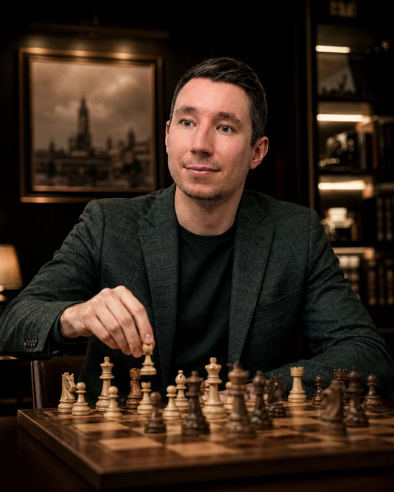 Joe at a chessboard